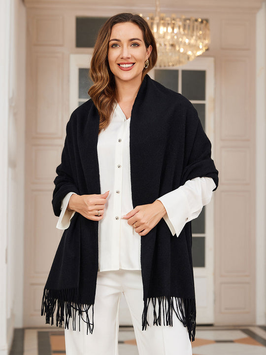 Dames Winter Sjaal met Franje | Ideaal voor het Koude Seizoen