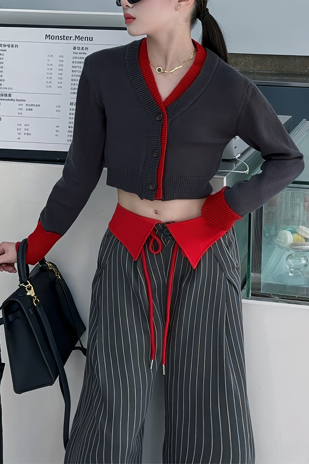 Libby - Chic Patchwork Patroon Dames Langemouwen Shirt