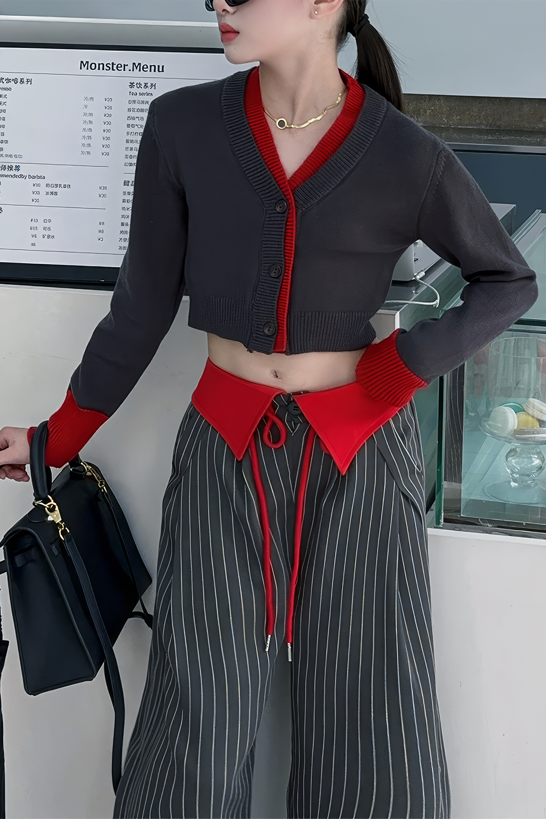 Libby - Chic Patchwork Patroon Dames Langemouwen Shirt