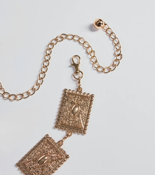 Boho Vibe Gegraveerde Concho Kettingriem