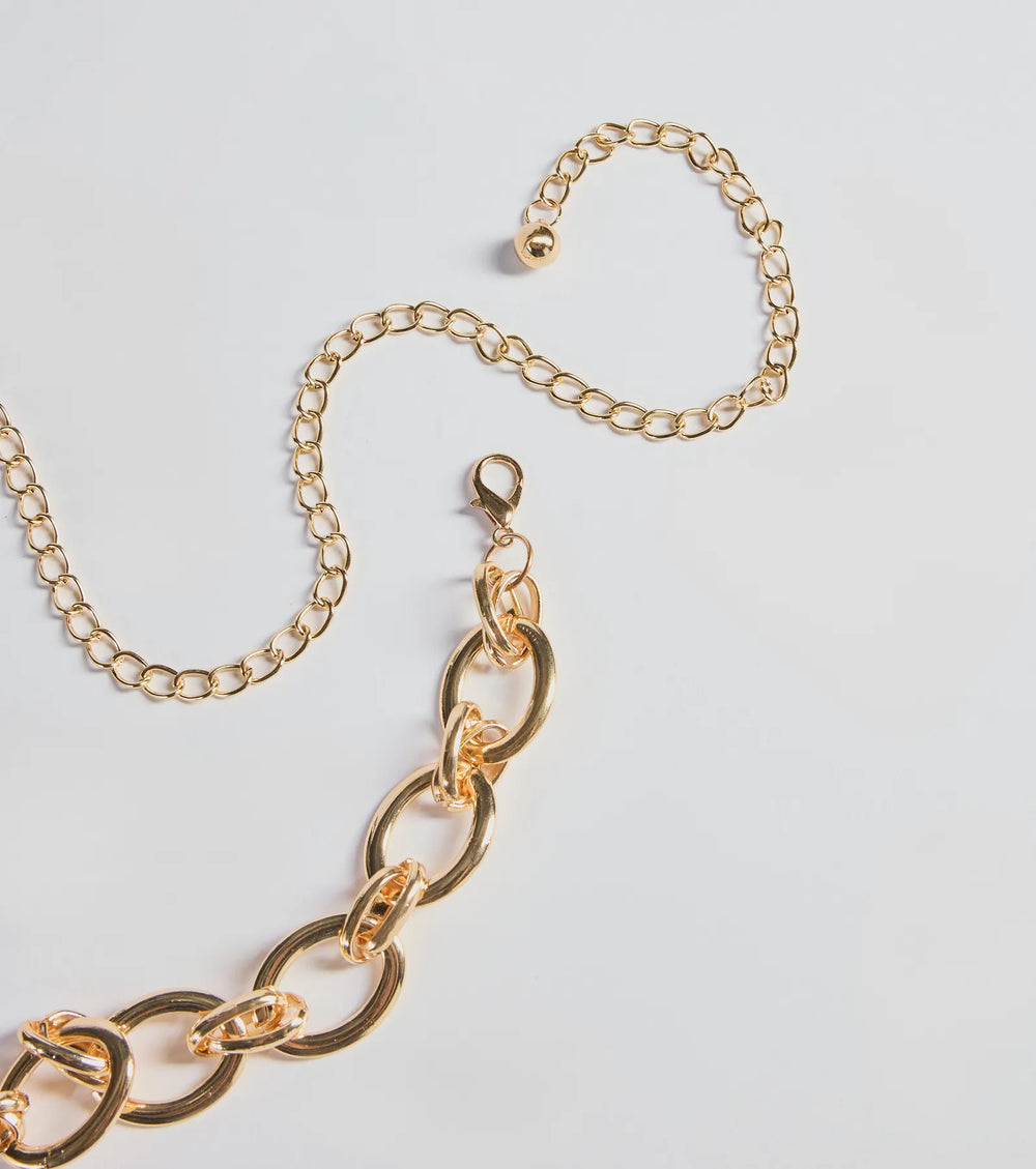 Edgy Vibes Chunky Kettenschakel Metaalriem