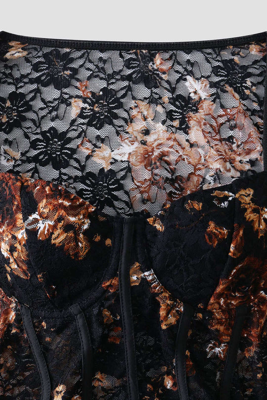 Lisette - Sultry Sheer Corset-Style Women's Bodysuit