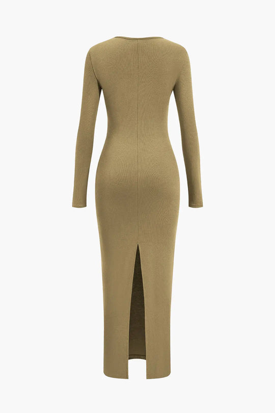 Brianna - Gedurfde Halslijn Split Vrouwen Formele Maxi Jurk