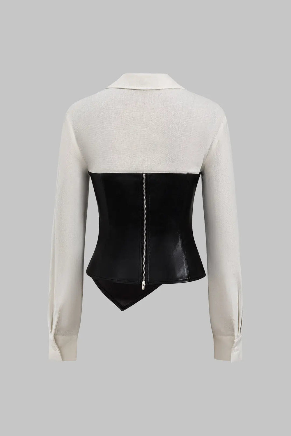 Echo - Stijlvolle Rits V-Hals Patchwork Dames Langemouwen Shirt