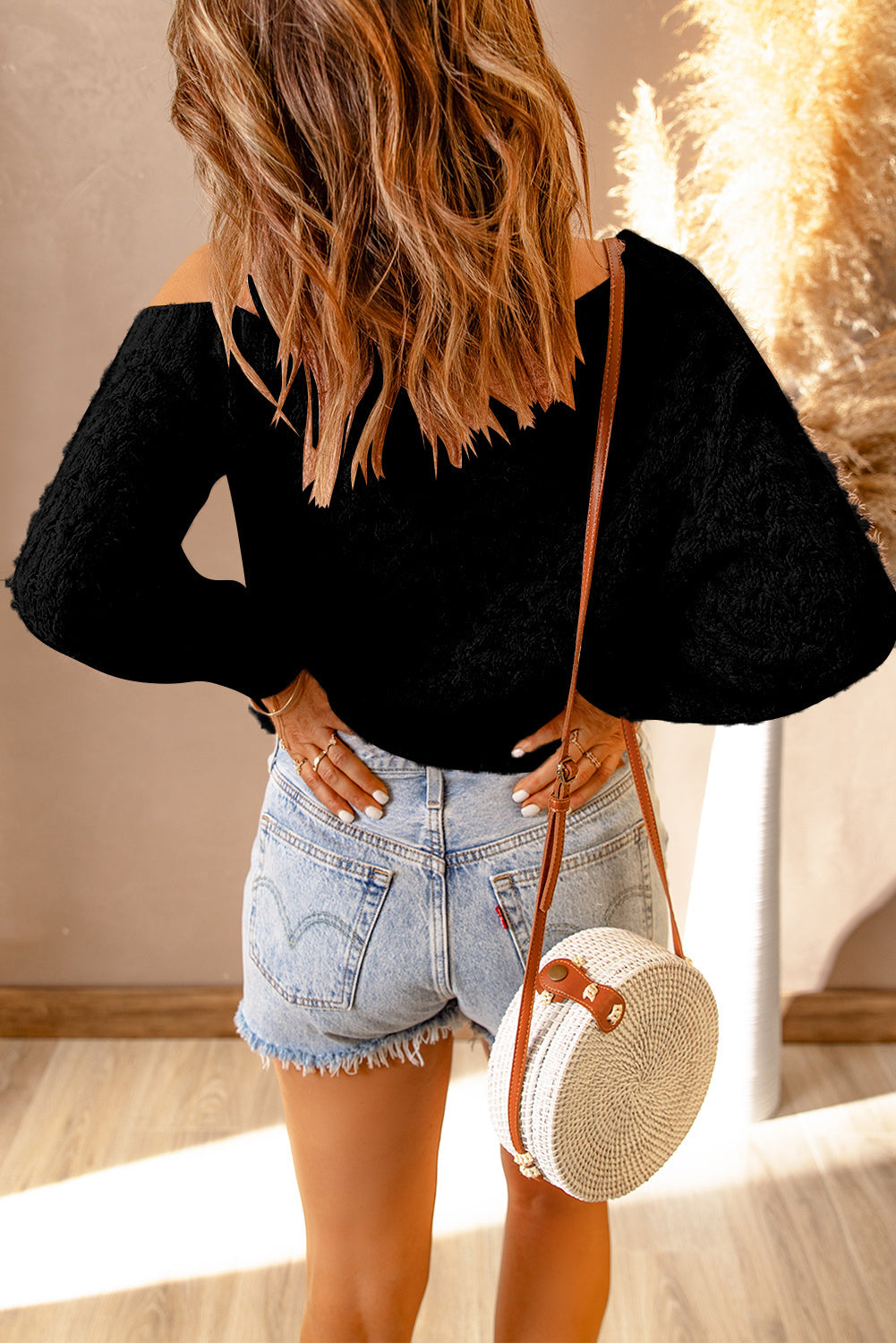 Dames Kabelgebreide Wimpersweater | Asymmetrische Hals | Koude Schouder Ontwerp