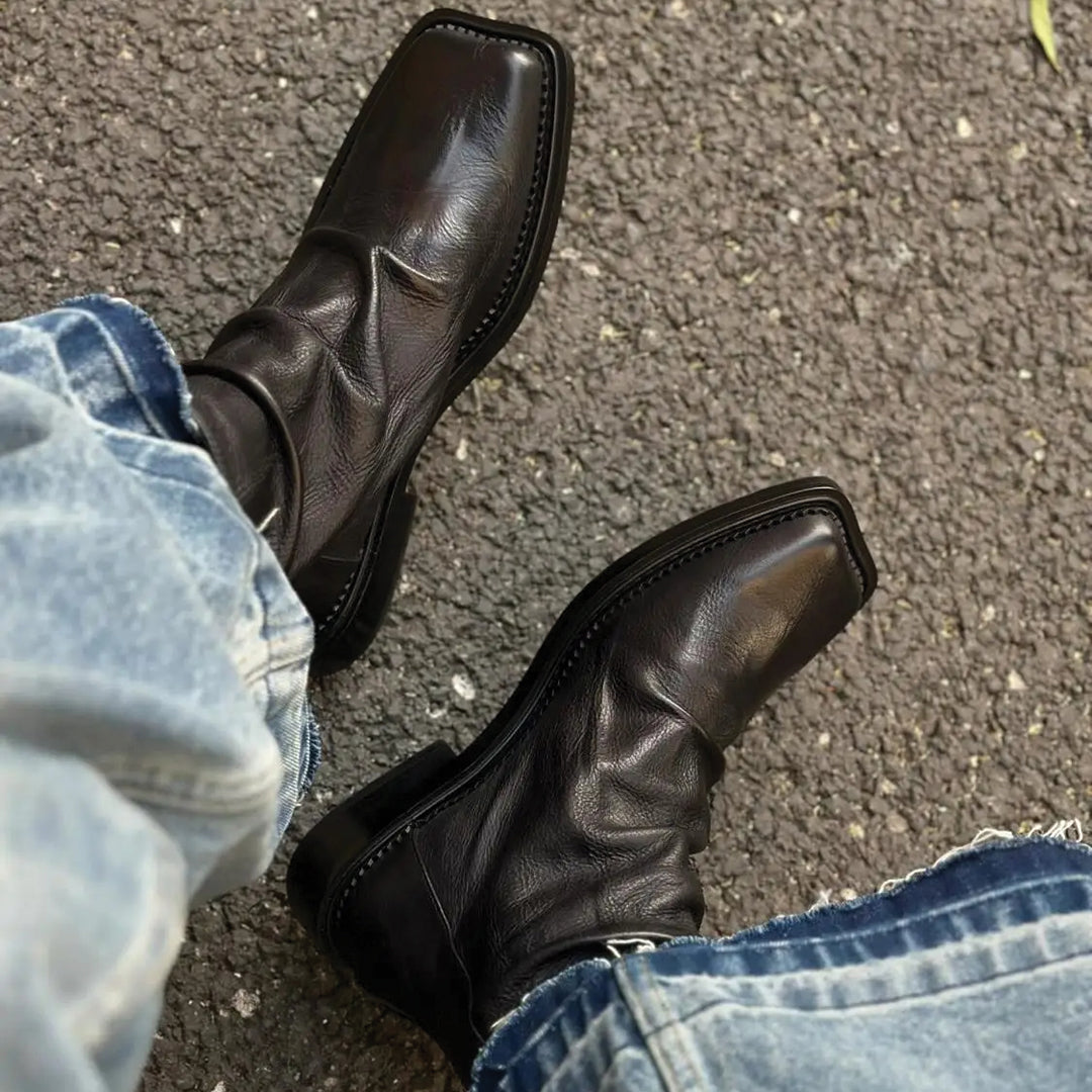 Heren | Enkellaars | Vierkante Neus | Strak Silhouet | Tijdloos Ontwerp