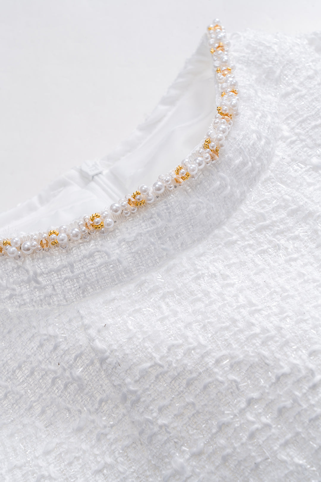 Kralen Nepzak Rits Korte Mouw Mini Jurk