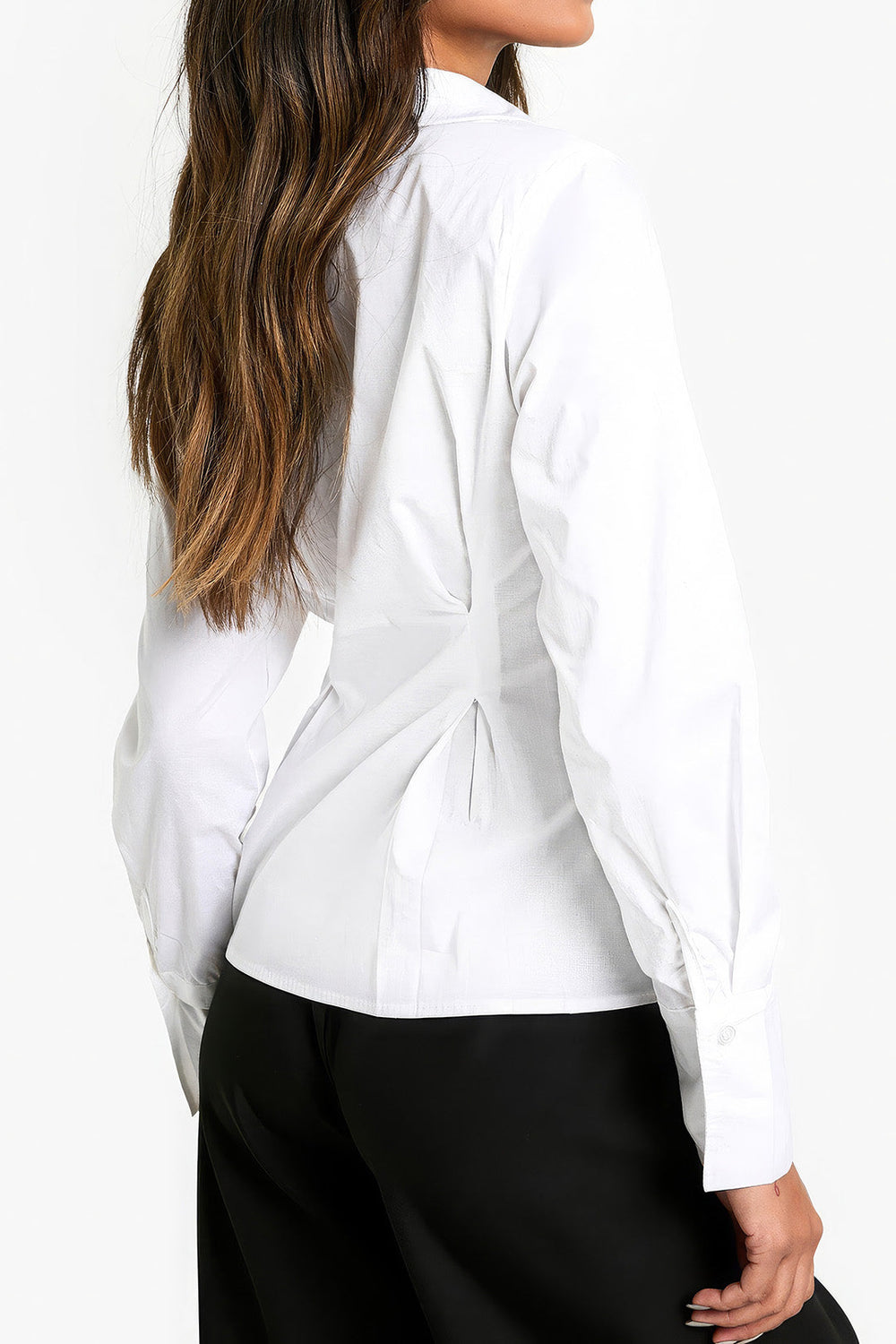 Briony - Klassieke Geknoopte Elegantie Dames Rimpelshirt