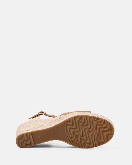 Ersa | Sandalen | Tan | Leer | Geweven Hielband | Comfortabel | Deep Comfort