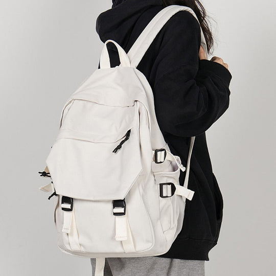 Ruime vintage rugzak met gespen