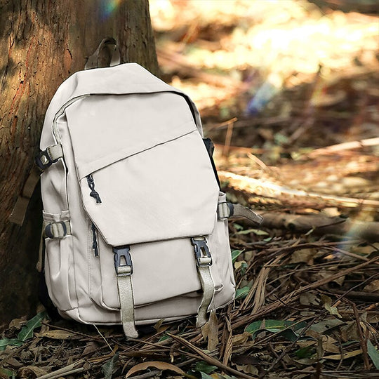 Ruime vintage rugzak met gespen