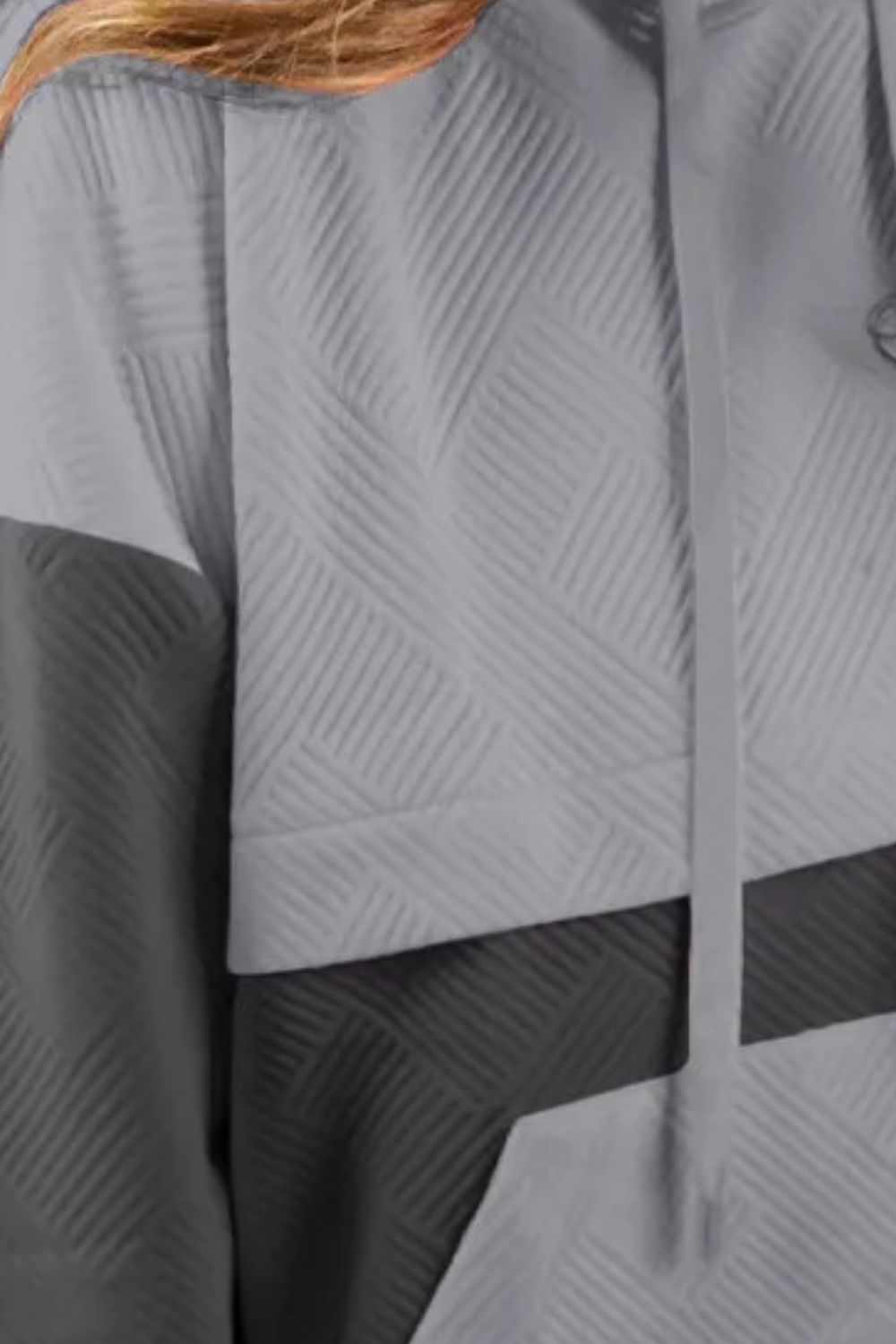 Trekkoord Kleurblok Lange Mouwen Hoodie | Casual & Comfortabel | Licht Rekbaar