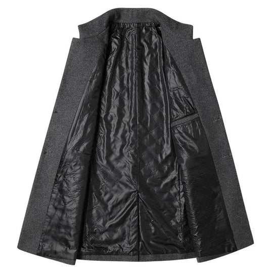 Lange Mantel met Knoopsluiting voor Heren | Ideaal voor Formele en Dagelijkse Gelegenheden