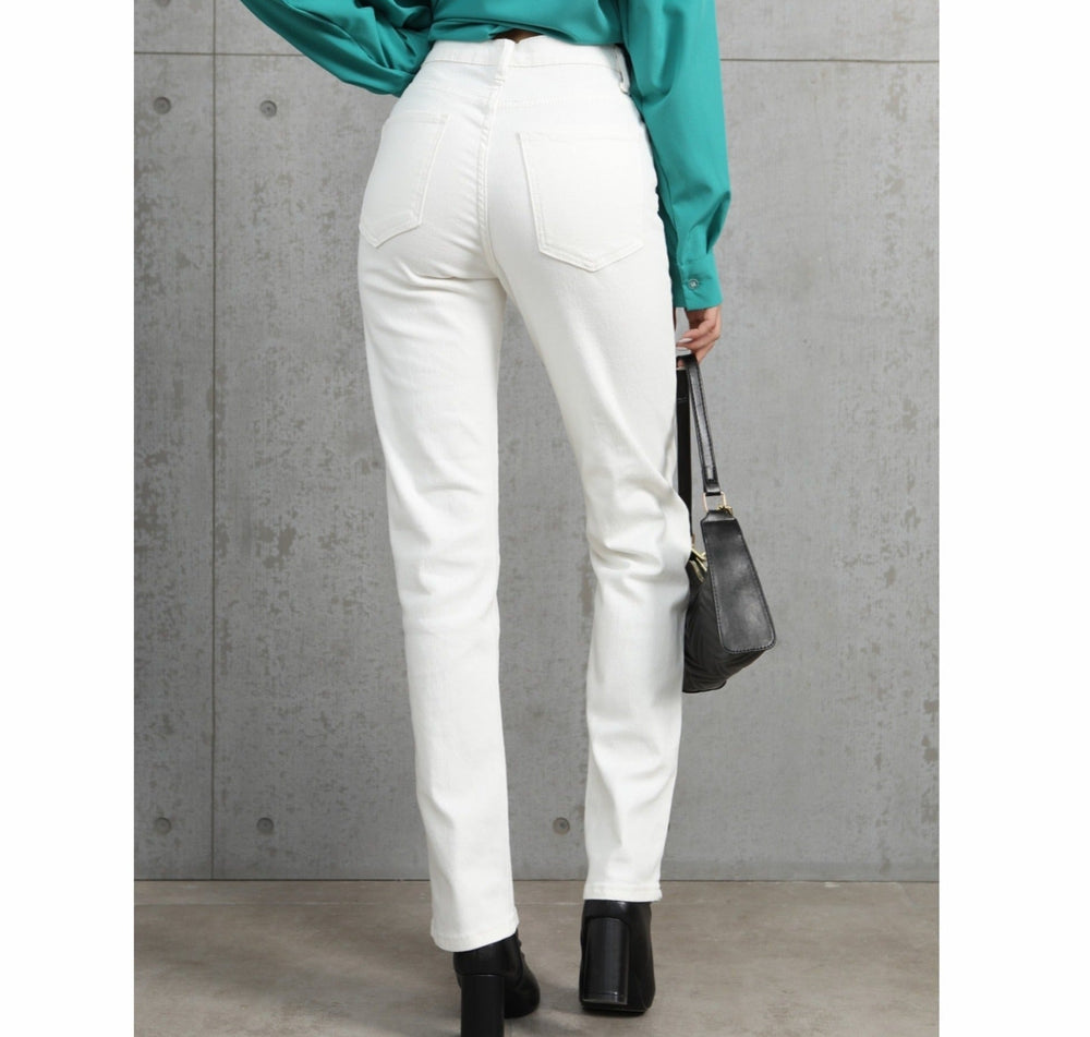 Klassieke Witte Rechte Damesjeans