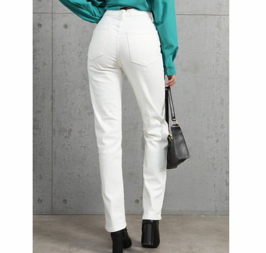 Klassieke Witte Rechte Damesjeans