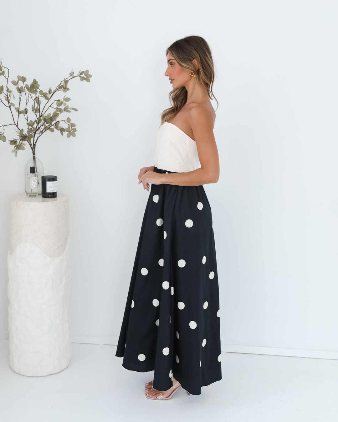 A-Lijn Rok | Dames | Orivelle Jurk | Multi Vlek | Strapless Halslijn | Maxi Lengte