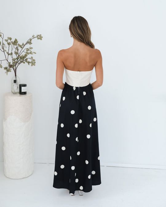 A-Lijn Rok | Dames | Orivelle Jurk | Multi Vlek | Strapless Halslijn | Maxi Lengte