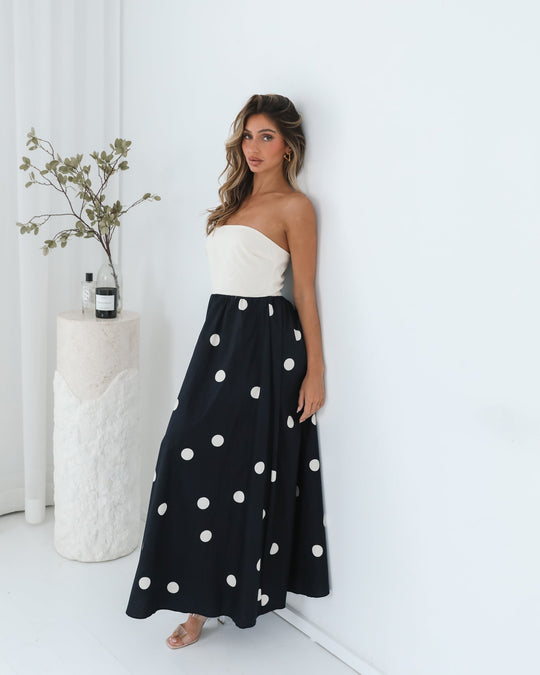 A-Lijn Rok | Dames | Orivelle Jurk | Multi Vlek | Strapless Halslijn | Maxi Lengte