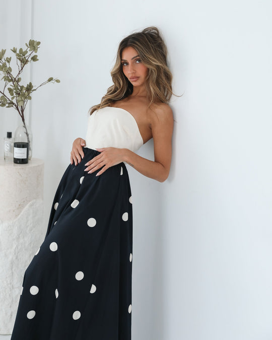 A-Lijn Rok | Dames | Orivelle Jurk | Multi Vlek | Strapless Halslijn | Maxi Lengte