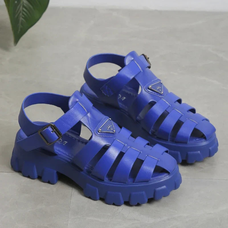 Dames gladiator sandalen met dikke zool