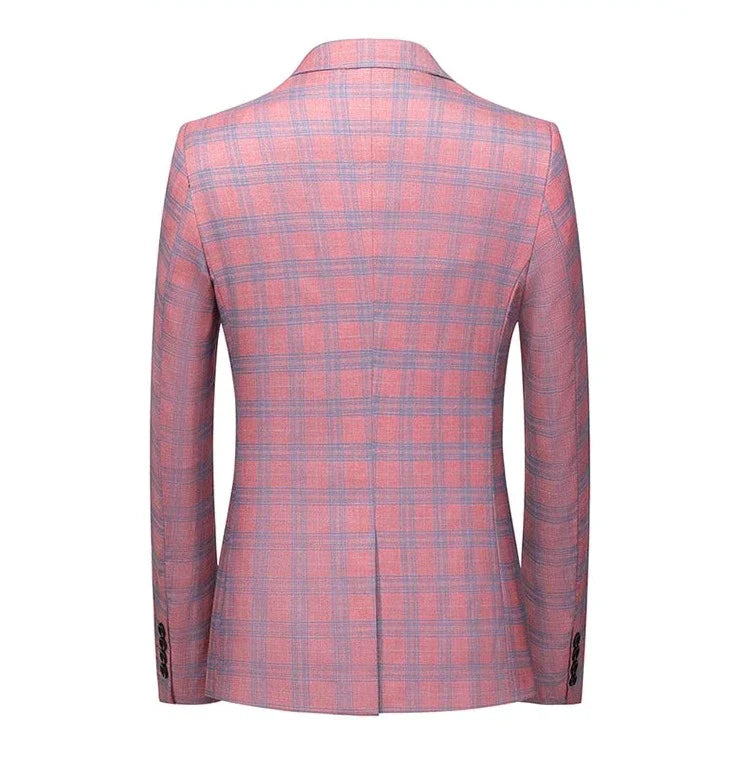 Guillano | Elegante Ruit Blazer in Roze