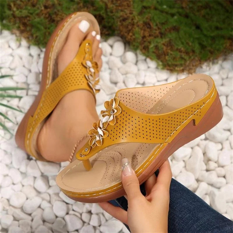 Dames Comfortabele Orthopedische Sandalen met Bloemdetail