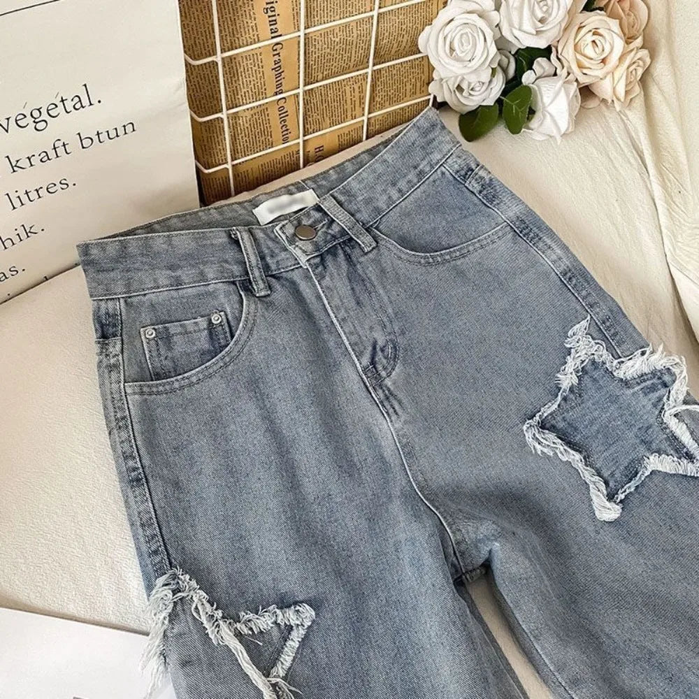 Dames jeans met sterrenpatches