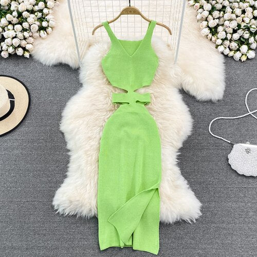 Moderne Avondjurk met Uitsparingen en Decoratieve Strik