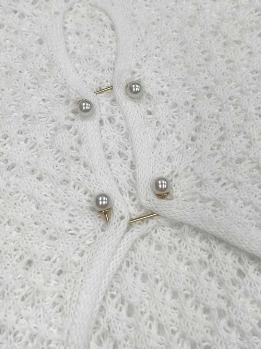 Lange ażurowe jurk met brede mouwen