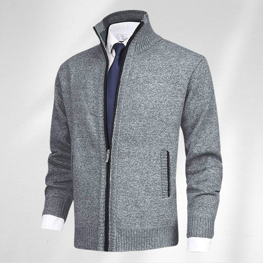 Heren Zipper Cardigan met Hoge Kraag | Ideaal voor de Herfst en Winter