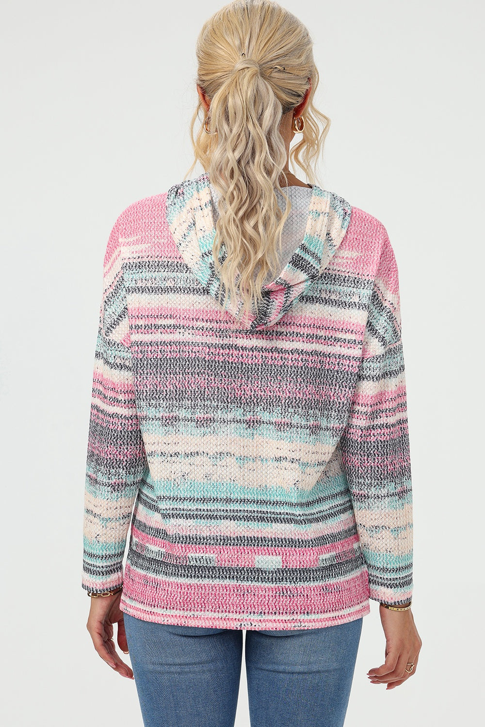 Gestreepte Hoodie met Trekkoord en Lange Mouwen | Comfortabele Casual Hoodie