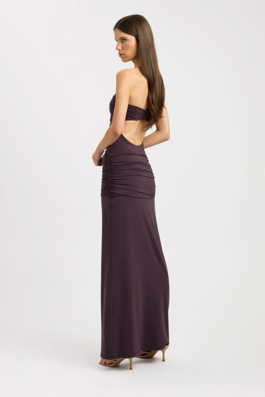 Dames | Maxi Jurk | Strapless | Gerimpeld Bodice | Contrasterende Rok | Elegant | Rechtvallend