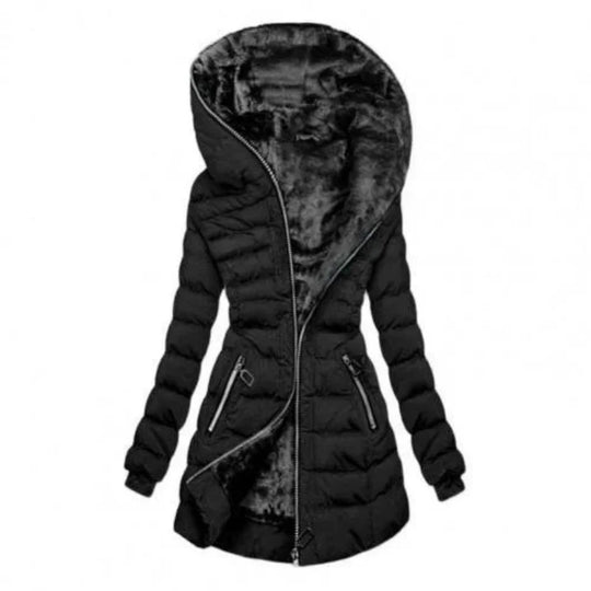 Dames Gevoerde Lange Rits Hoodie Jacket | Warm