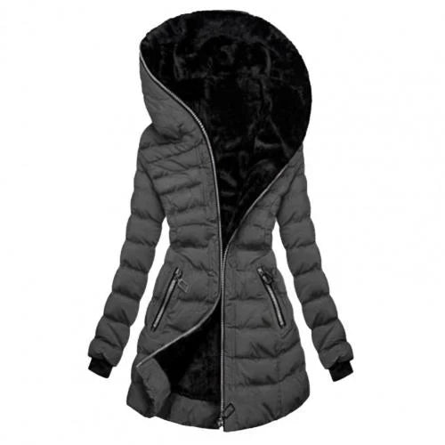 Dames Gevoerde Lange Rits Hoodie Jacket | Warm