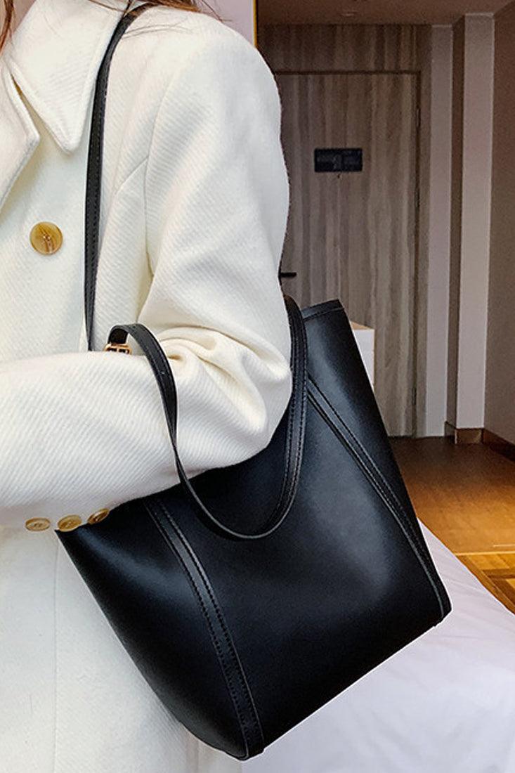 Beige Tote Schoudertas/Handtas met Schouderriem