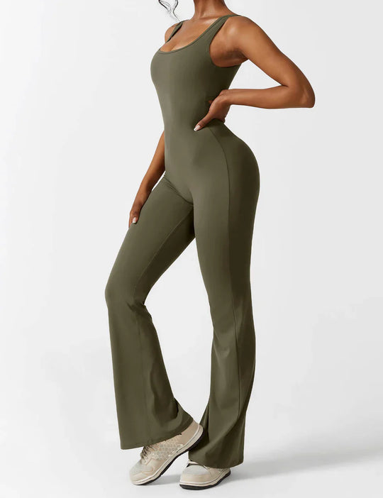 Dames Flared Jumpsuit met V-Rug – Shaping & Comfort voor Elke Dag