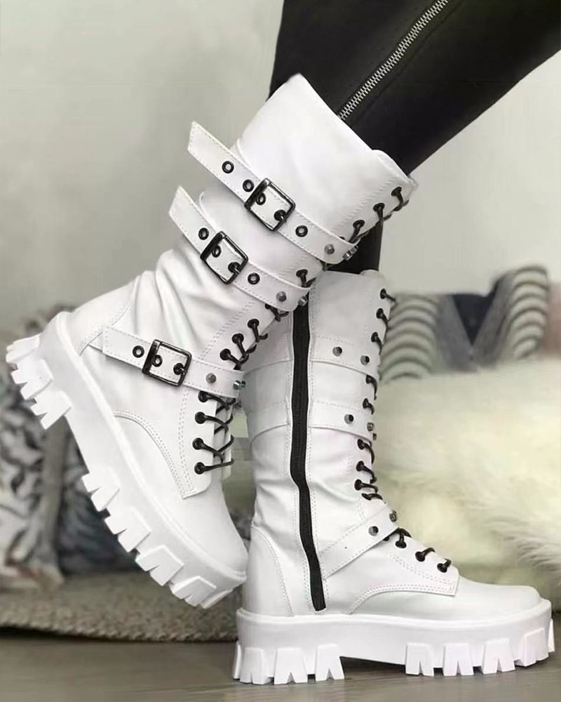 HeidiMode | Laarzen Met Rits En Gespen