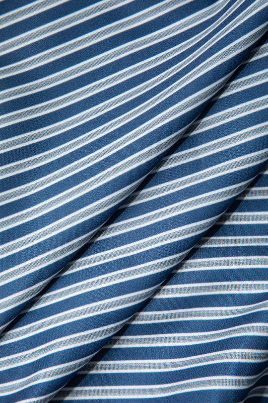 Tisiphone - Chic Gestreepte Print Dames Cap Sleeve Knop Shirt