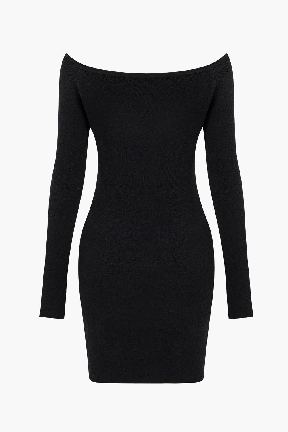 Effen Off Shoulder Knopen Ronde Hals Cut Out Mini Jurk