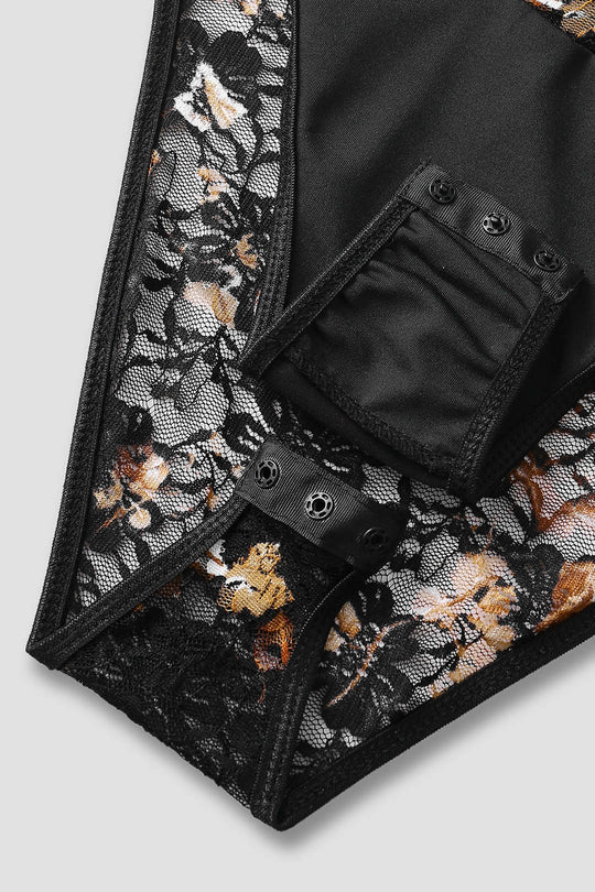 Lisette - Sultry Sheer Corset-Style Women's Bodysuit