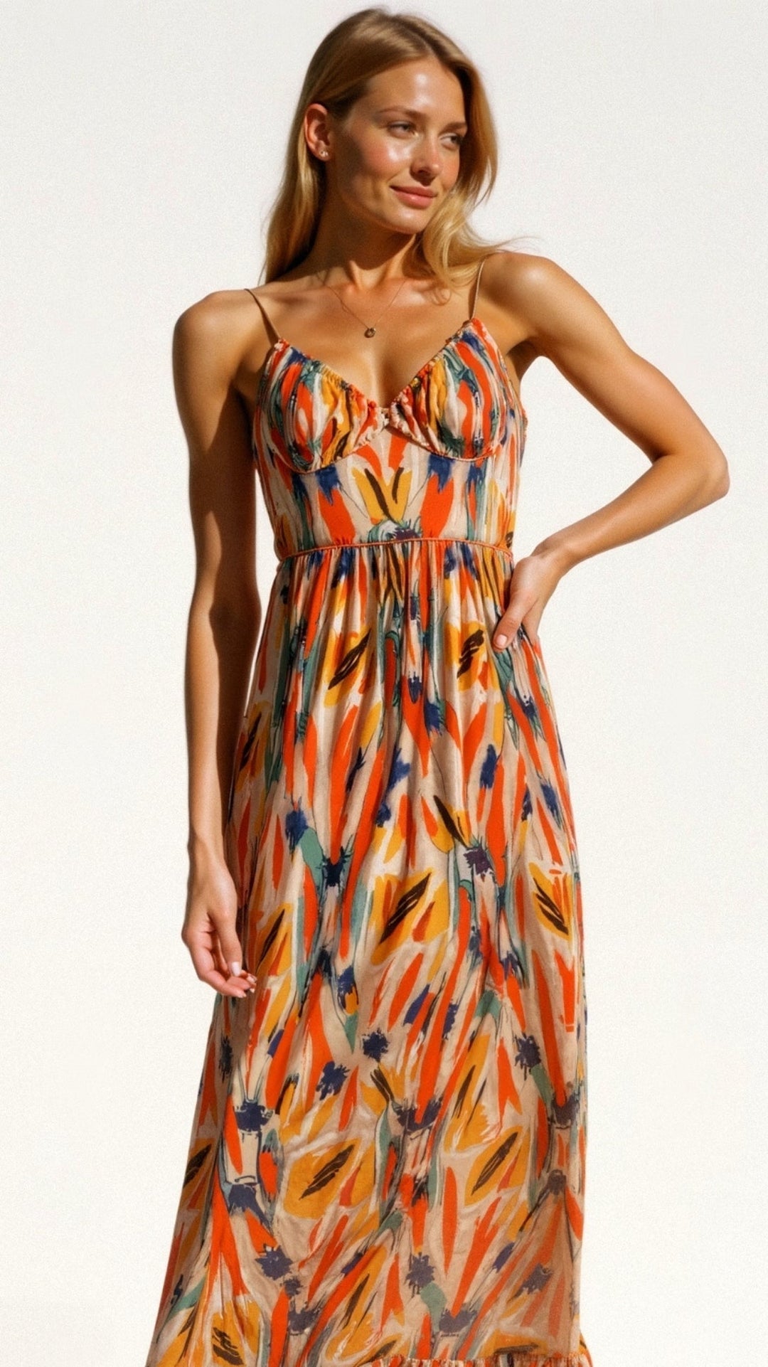 Asmita - Lichtgewicht Lente Bloemen Jurk voor Vrouwen