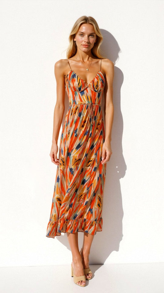 Asmita - Lichtgewicht Lente Bloemen Jurk voor Vrouwen