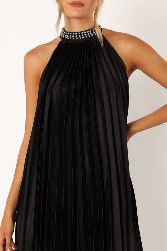 Lizzy Halterneck Mini Jurk - Zwart