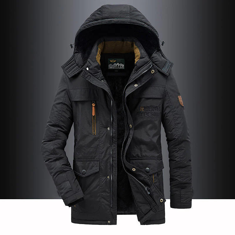 Parka Mi-Long met Capuchon en Ritsluiting voor Mannen | Ideaal voor de Winter